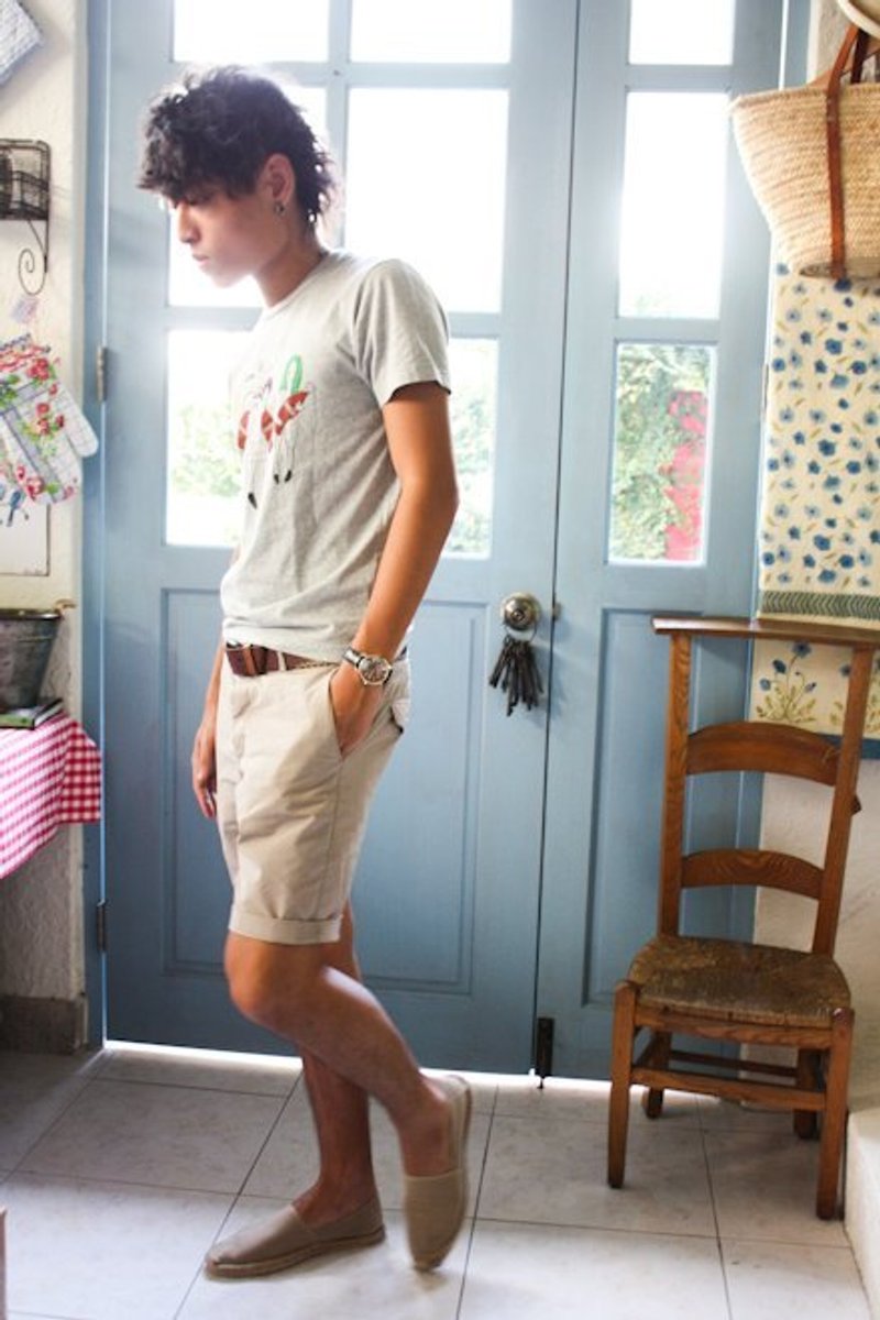 Espadrilles法國草編鞋(卡其) - Men's Casual Shoes - Other Materials Khaki