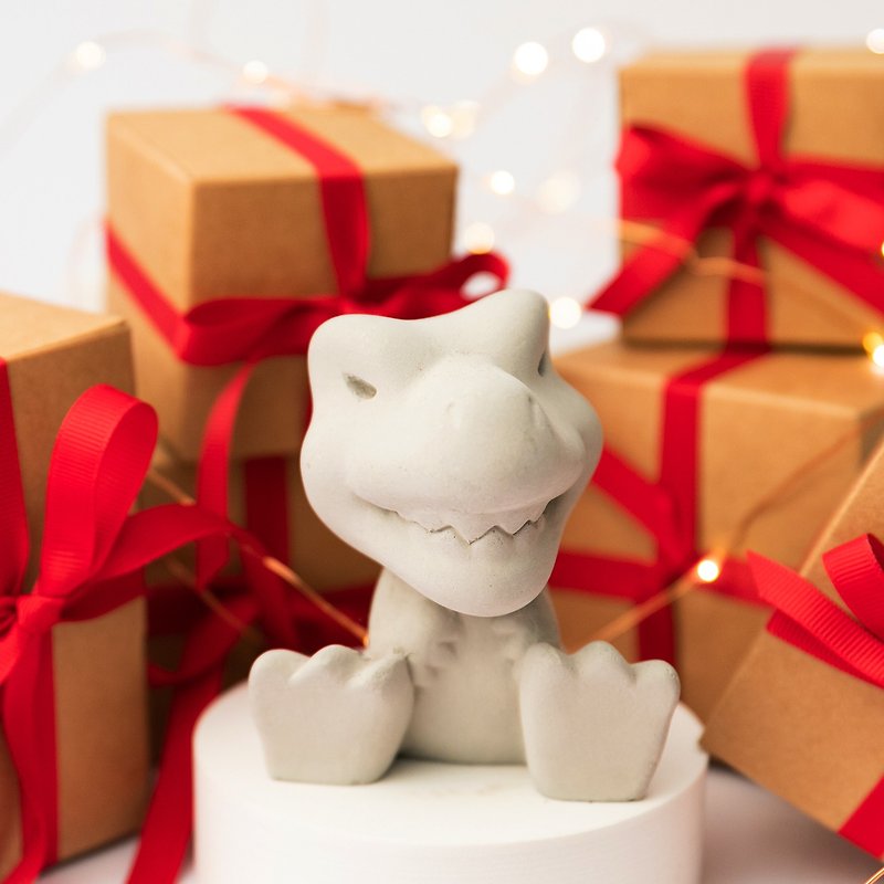 Laughing T-rex Baby / Diffuser Stone / Paperweight - ของวางตกแต่ง - ปูน สีเทา