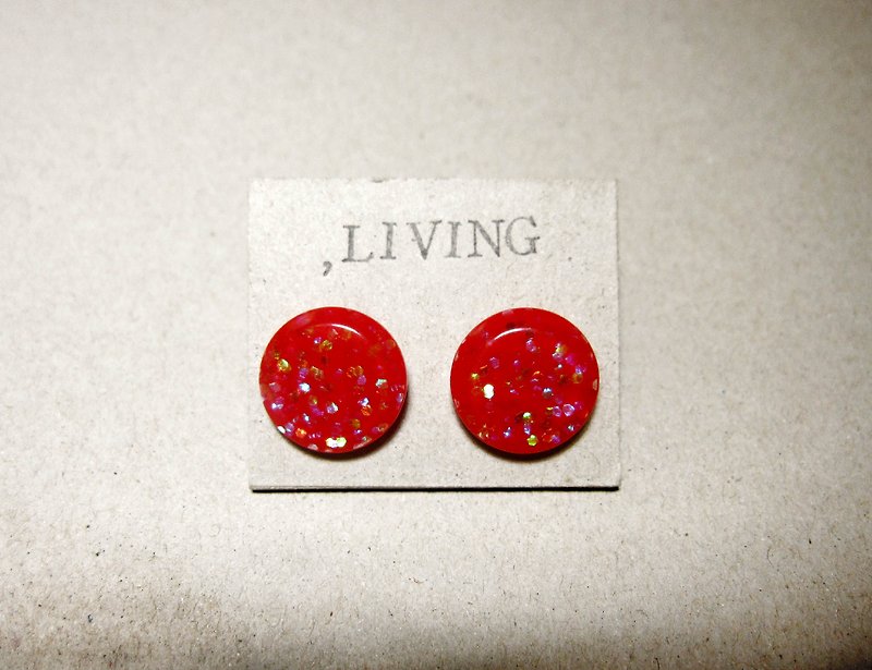 _ Urban jungle earrings [needle] - ต่างหู - พลาสติก สีแดง