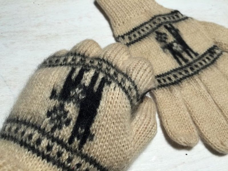 Long-sleeved glove finger smiled alpaca - khaki Black Sheep - Gloves & Mittens - Other Materials Gold