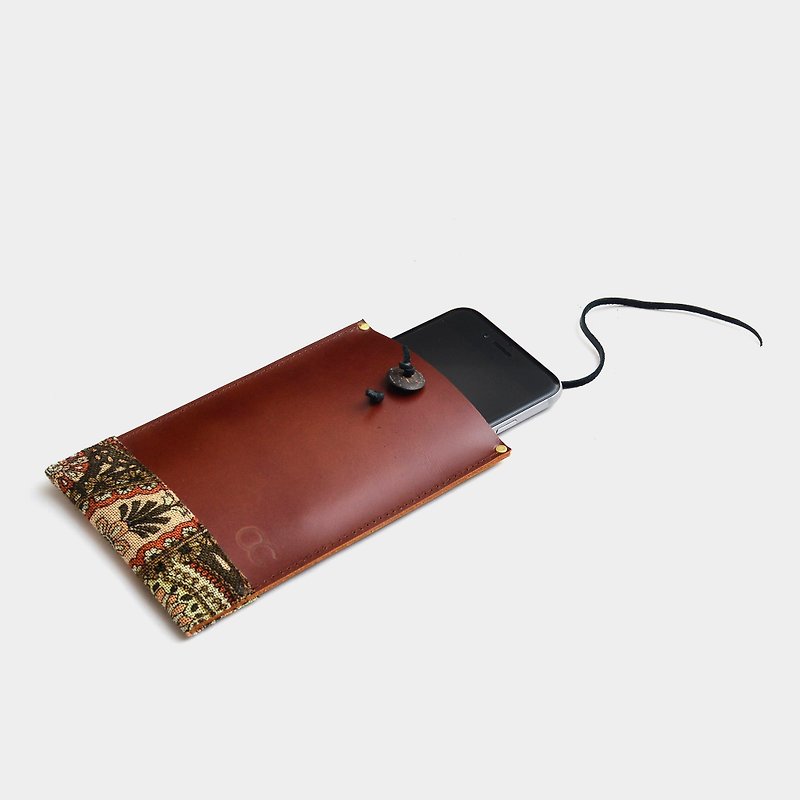 [National totem meaning] leather mobile phone bag brown leather can put the phone, IPHONE6,6s, 7 car lettering when the gift - เคส/ซองมือถือ - หนังแท้ สีนำ้ตาล