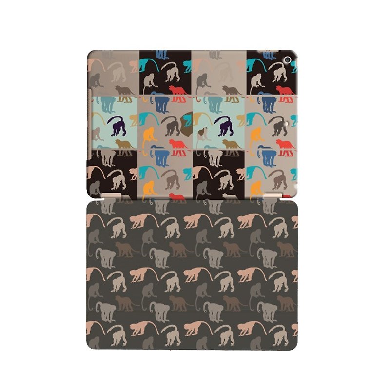 Reversal GO- Year POP series - throwing monkey [good] "iPad / iPad Air" Crystal Case + Smart Cover (magnetic pole) - Tablet & Laptop Cases - Plastic Black