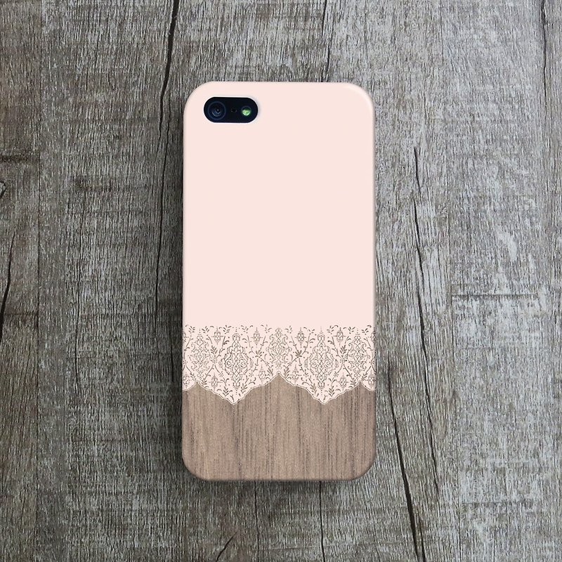 OneLittleForest - Original Mobile Case - iPhone 4, iPhone 5, iPhone 5c- lace stitching - Phone Cases - Plastic Pink