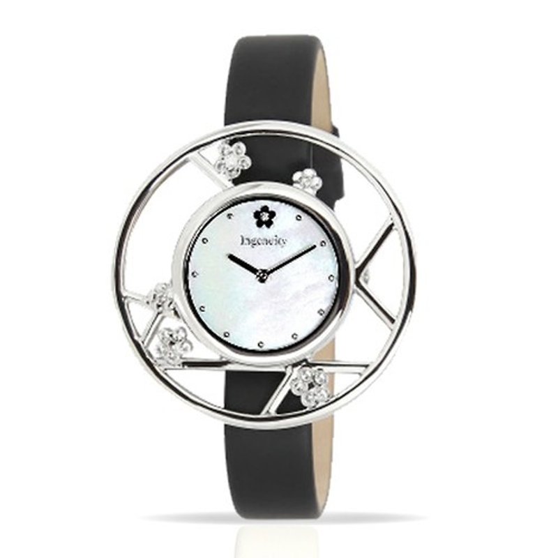 クリスマス ギフト エレガントな腕時計クラシックブラックマザー オブ パール フェイス - 腕時計 - 金属 
