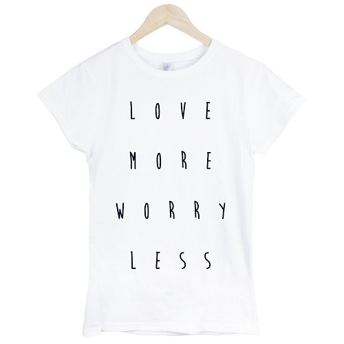 hipster love more worry less女生短袖T恤-2色 愛多一點 擔心少一點 英文 文青 藝術 設計 時髦 文字 時尚