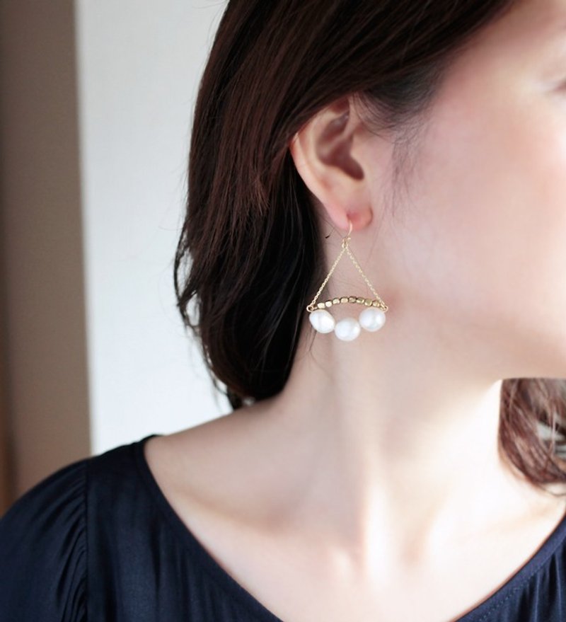 Pearl earrings & earrings fabiana - ต่างหู - เครื่องเพชรพลอย ขาว