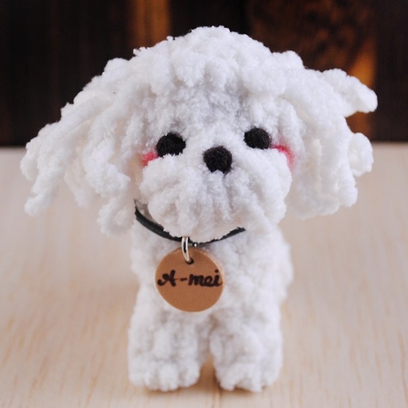 10cm pet cloned [feiwa Fei handmade doll] Maltese pet keychain pet doll (Welcome to order your dog) - Stuffed Dolls & Figurines - Other Materials White