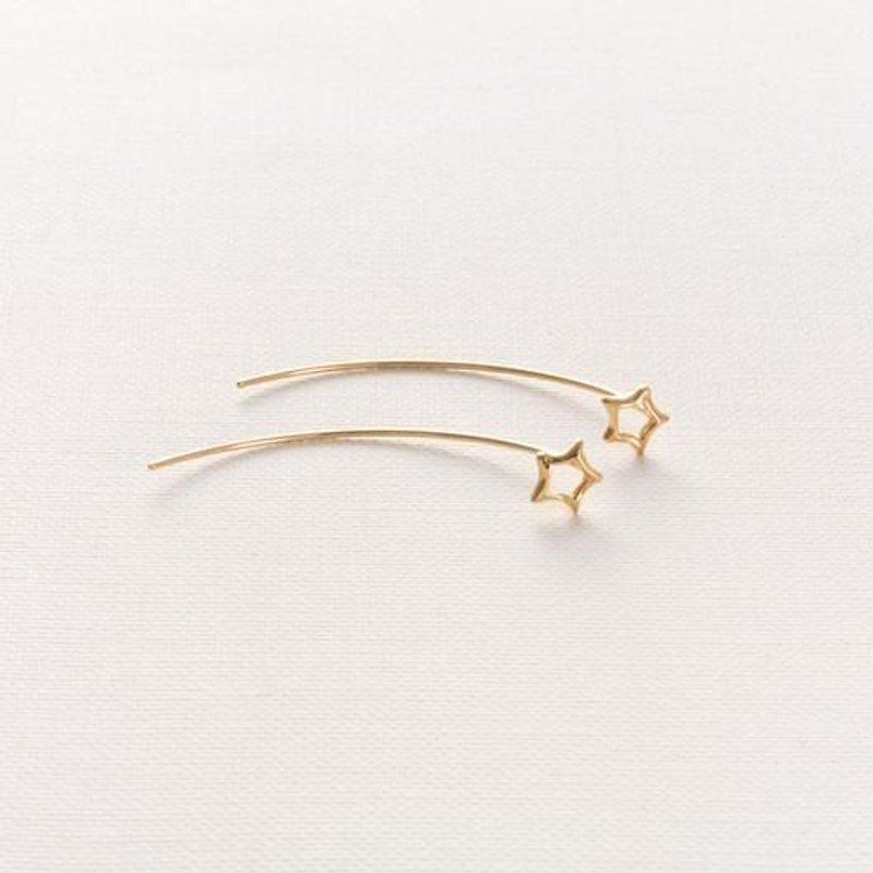 流星 耳環 銀飾-鍍金- - 耳環/耳夾 - 其他金屬 金色