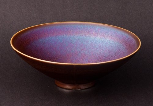 鹿港窯 禮品館 繁星熠熠 魅惑紫金-紫金天目大鬥笠茶碗 劉峰雄 作│母親節禮盒