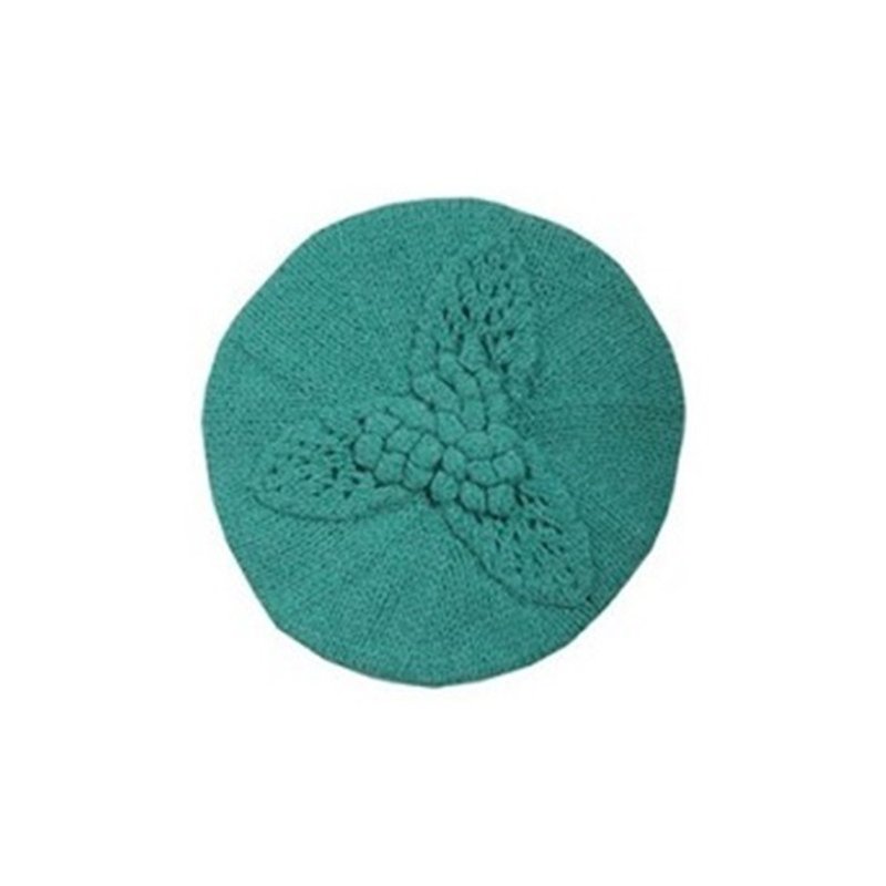 Mint Virgin Wool Leaf Beret - หมวก - ขนแกะ หลากหลายสี