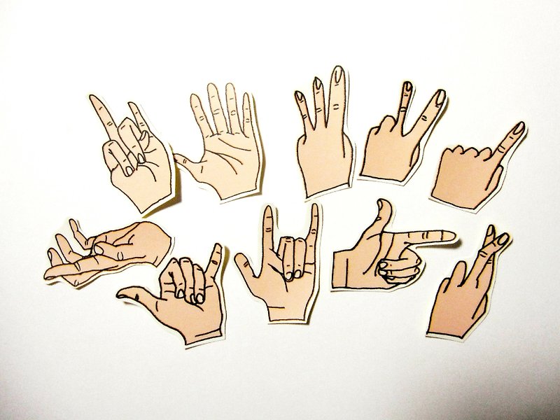 # 004 acute finger twitching (a) _ creative waterproof stickers - สติกเกอร์ - พลาสติก ขาว