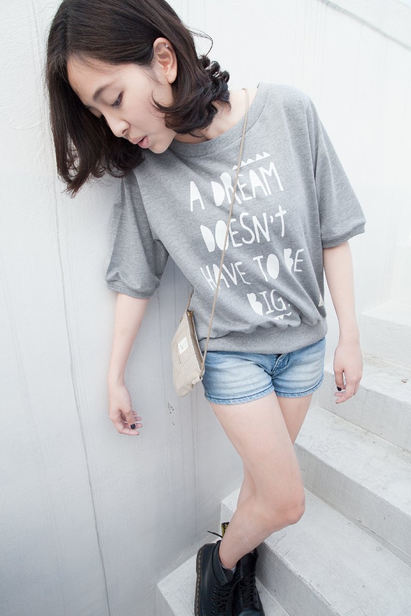 SUMI △ Big Dream ▽ asymmetric around cannabis gray casual jacket _4SF101_ - เสื้อยืดผู้หญิง - วัสดุอื่นๆ สีเทา