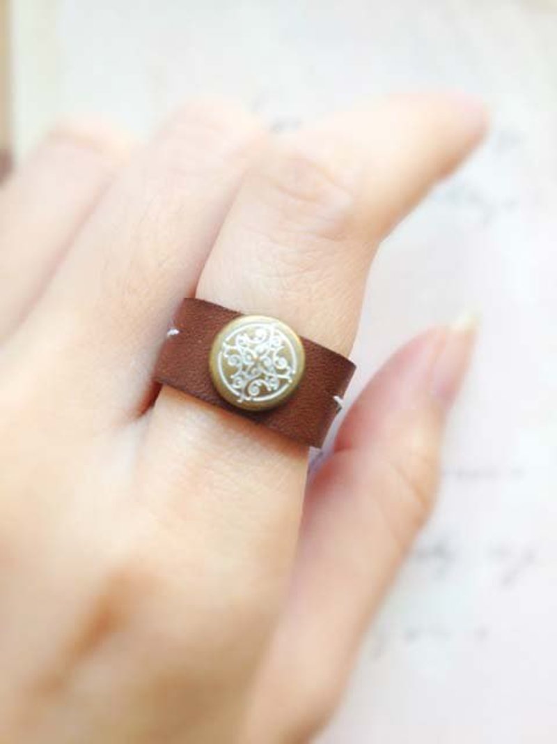 ﹉karbitrary﹉ ▲  ---Φ--- L.RING   情人節 禮物 - General Rings - Genuine Leather Brown
