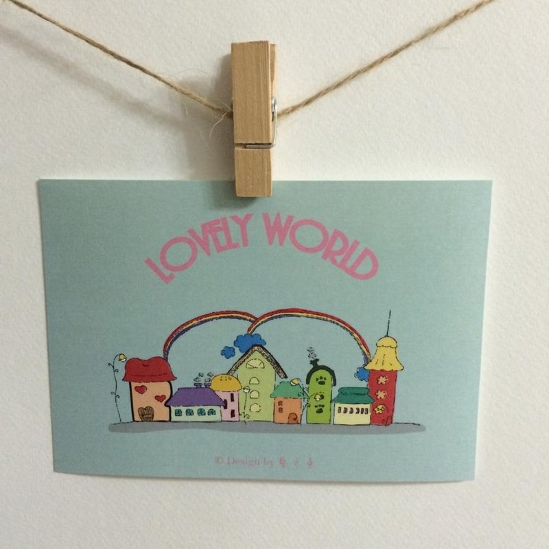《藝之魚》LOVELY WORLD 卡片 明信片 --C0028 - 卡片/明信片 - 紙 藍色