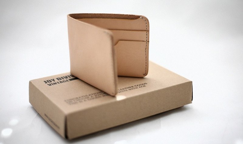 joydivision vintage 真皮手工頭層牛皮多卡位男女設計植鞣短錢包 - 長短皮夾/錢包 - 真皮 咖啡色