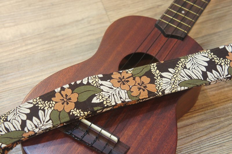 其他材質 吉他配件 咖啡色 - 【扶桑花季】烏克麗麗背帶成品