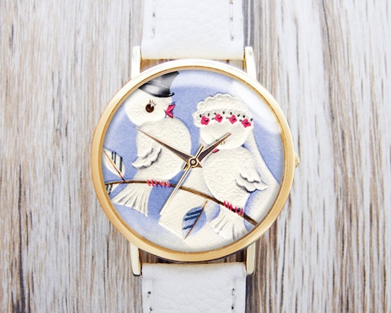 A Natural Pair-Women's Watch/Men's Watch/Unisex Watch/Accessories【Special U Design】 - Women's Watches - Other Metals White