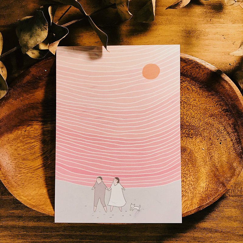 明信片-簡單,就是幸福 - 卡片/明信片 - 紙 粉紅色