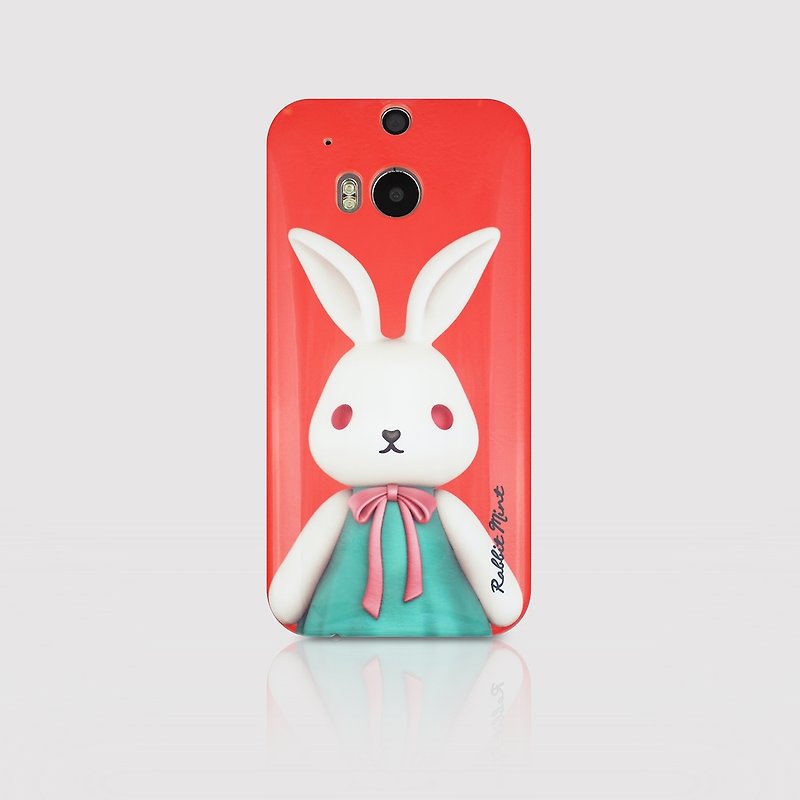 (Rabbit Mint) Mint Rabbit Phone Case - Bu Mali Merry Boo - HTC One M8 (M0001) - Phone Cases - Plastic Red