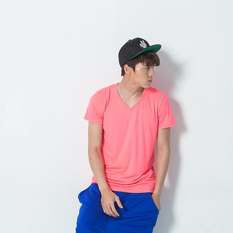 A sense of cool male short T- pink v-neck - Men's T-Shirts & Tops - Other Materials Red