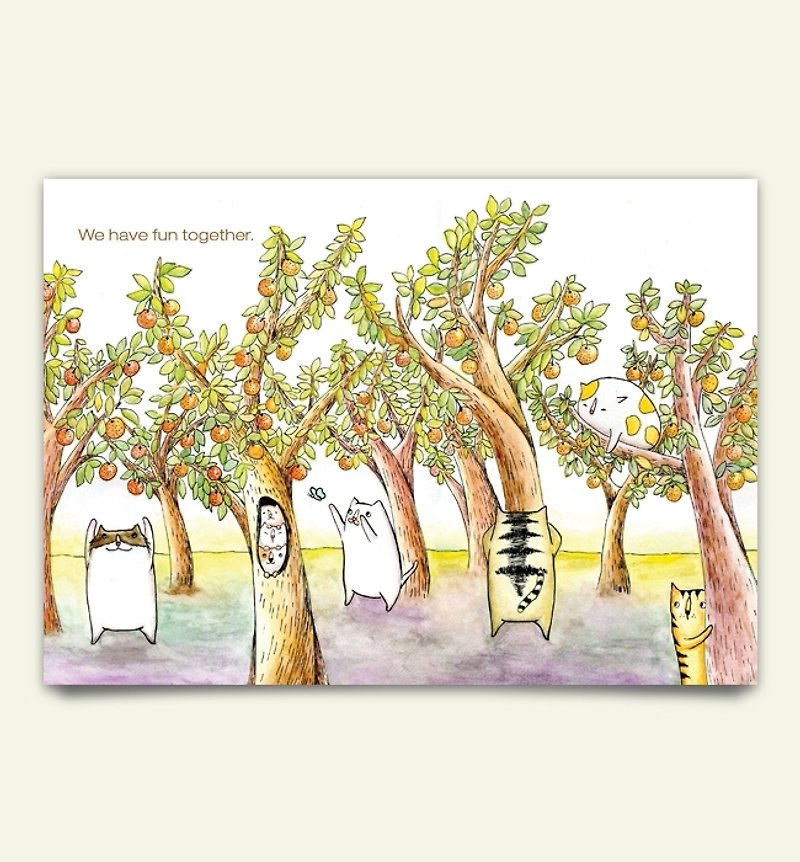 [LittleTree's] We have fun together- original illustrations postcards - การ์ด/โปสการ์ด - กระดาษ 