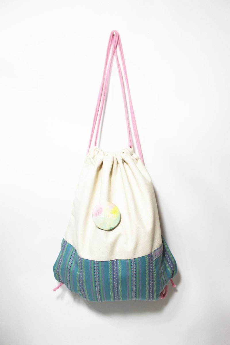 [CURLY CURLY] Pure Bags _The sea (defined in paragraph comes a pin) - Drawstring Bags - Other Materials Blue