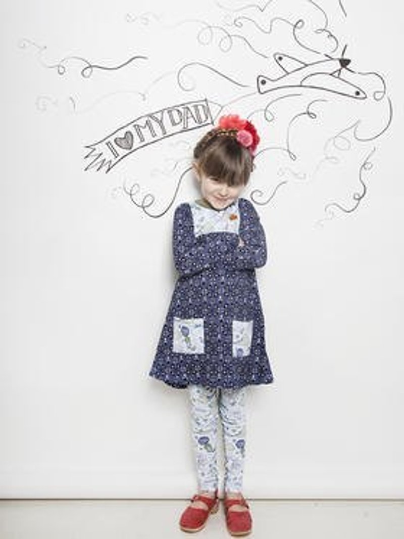 スウェーデンピカピカのフルバージョン子供のようなドレス - その他 - コットン・麻 ブルー