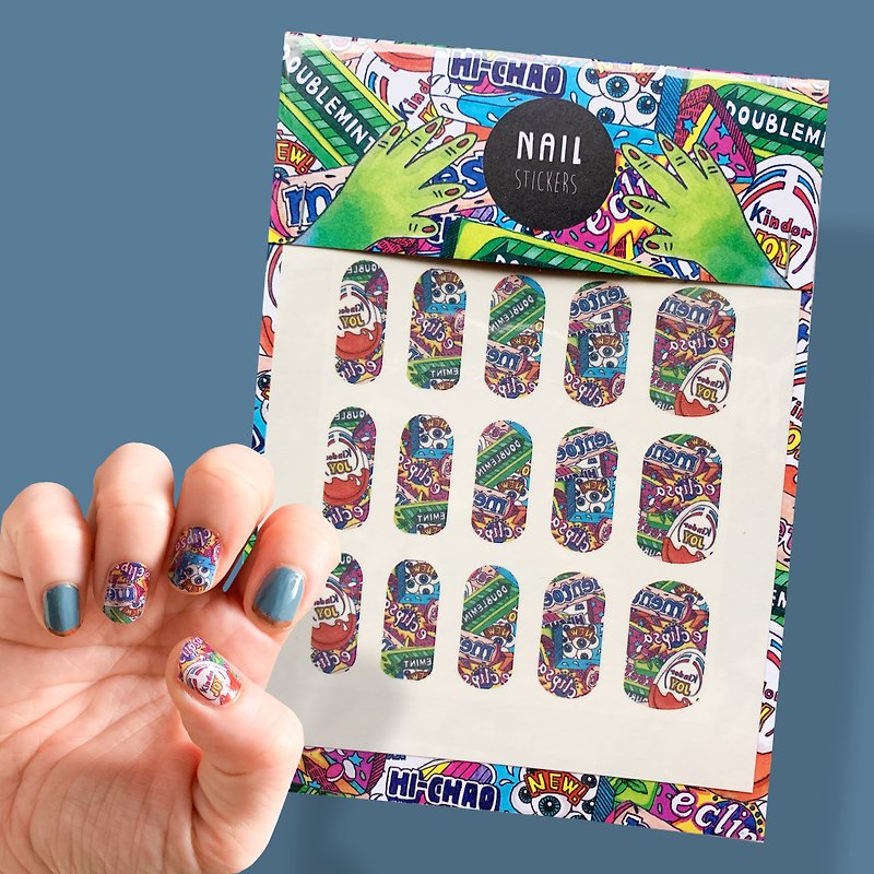 Hey Cutie Candy Shop - nail sticker - อื่นๆ - วัสดุอื่นๆ สีน้ำเงิน