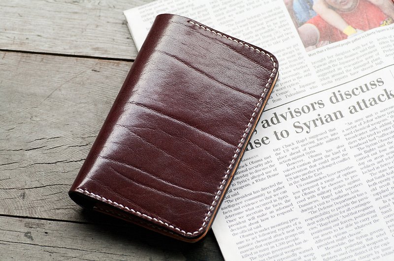 Italian Leather Shoulder Passport Cover / Handmade - Passport Holders & Cases - Genuine Leather Brown