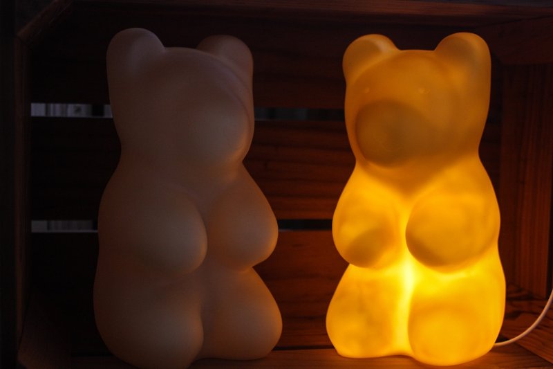 塑膠 燈具/燈飾 黃色 - EGMOMT 果凍小熊燈-白色
