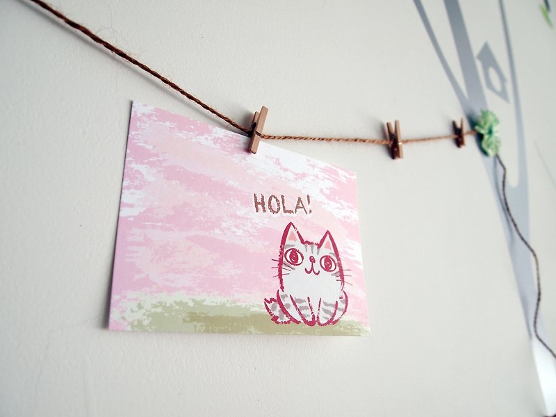 Postcard-Hola! Little Grey Cat - Cards & Postcards - Paper 