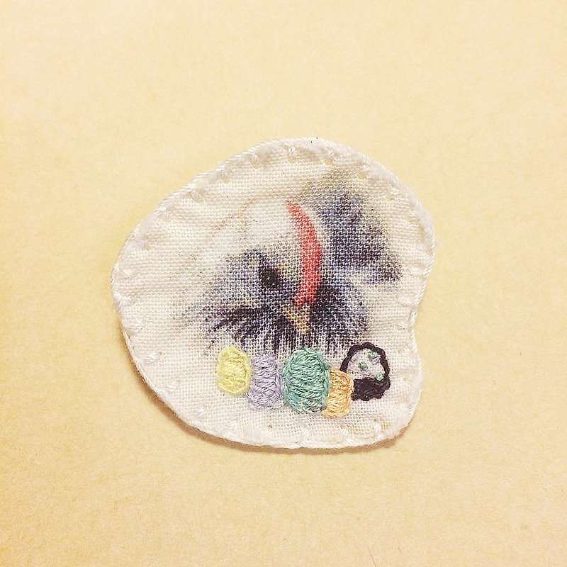 JOJA│Crazy Ranch: Easter Rooster [Embroidery Pin] - เข็มกลัด - วัสดุอื่นๆ หลากหลายสี