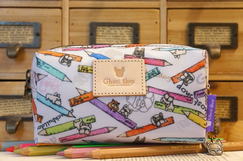 Cosmetic Bag - Fadou Colored Pencils - กระเป๋าเครื่องสำอาง - วัสดุอื่นๆ ขาว