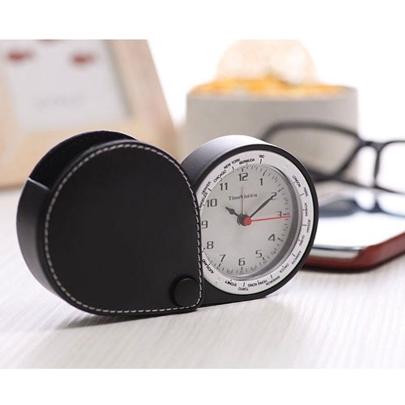 Time Vision travel alarm clock with world time zone Case Clock