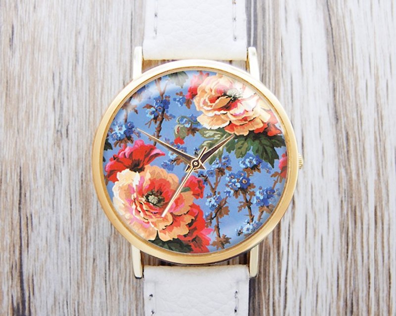 Floral-Ladies' Watches/Men's Watches/Unisex Watches/Accessories【Special U Design】 - นาฬิกาผู้หญิง - โลหะ ขาว