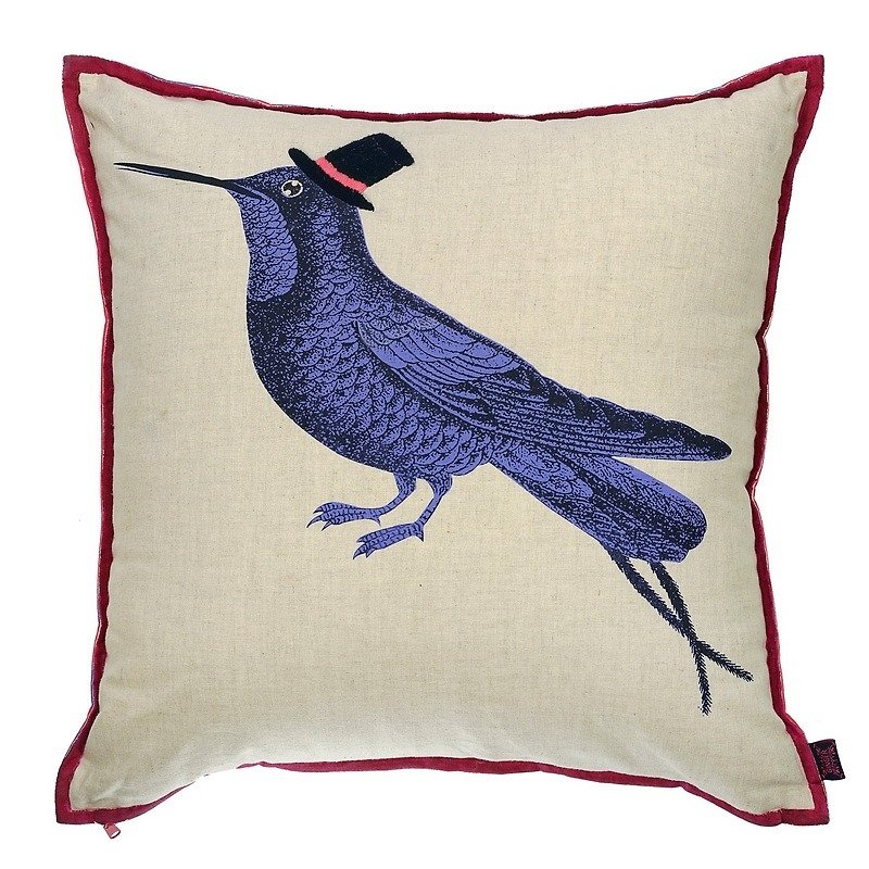 GINGER │ Denmark and Thailand design - realistic animal cushion pillow embroidered linen two - หมอน - ผ้าฝ้าย/ผ้าลินิน 
