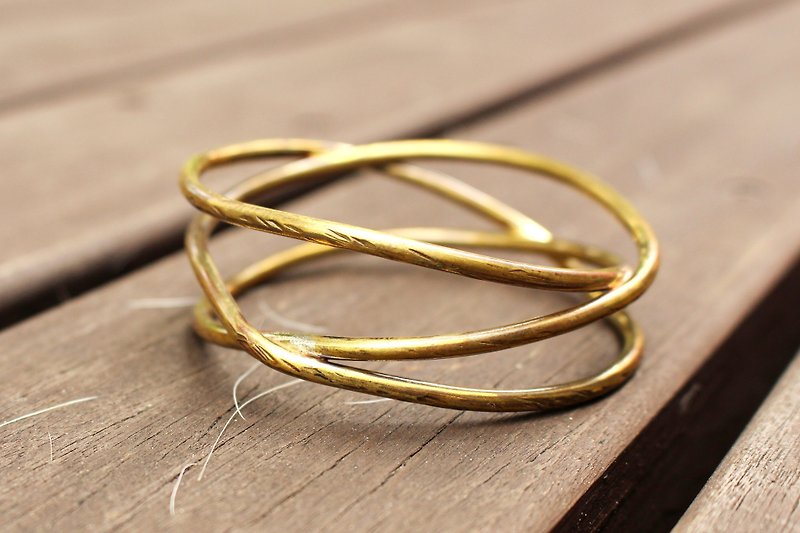 質感隨性手環-黃銅 - 手鍊/手鐲 - 其他金屬 金色