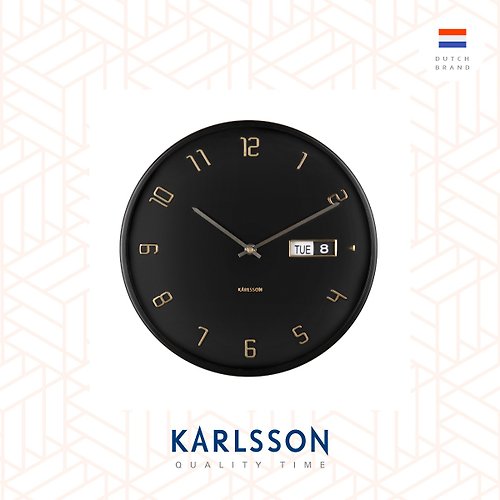 Ur Lifestyle 荷蘭Karlsson, Wall clock Data Flip black 黑色數字日期掛鐘
