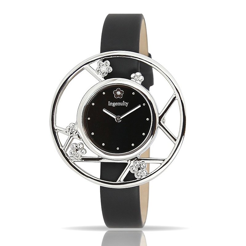 Obsidian Plum Elegant Watch - Ingenuity Ingenuity Collection - นาฬิกาผู้หญิง - โลหะ สีดำ