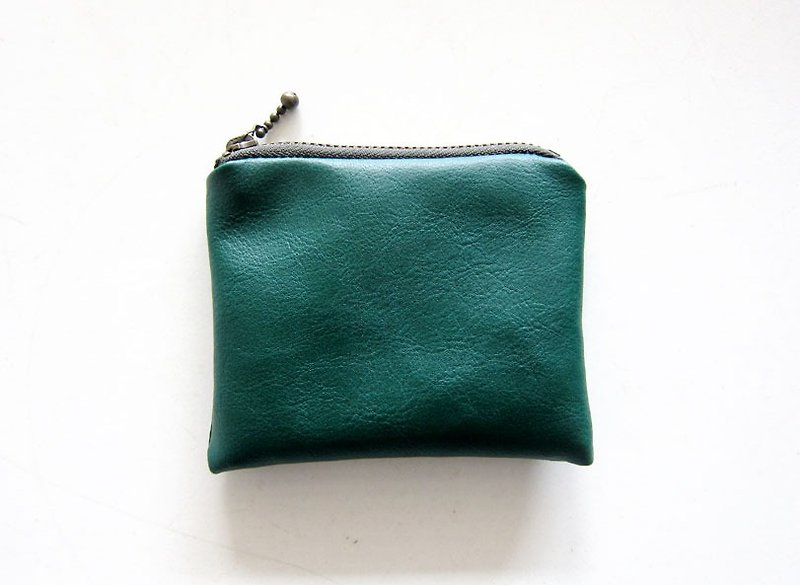 Christmas Exchange Gift Zipper Bag / Coin Purse Simple Faux Leather Faux Leather Mini - กระเป๋าใส่เหรียญ - หนังแท้ สีเขียว
