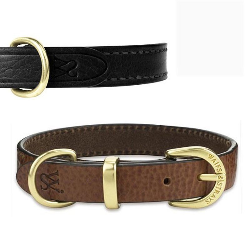 Weiss [W&S] Elegant Collar-Size XS-available in brown and black - Collars & Leashes - Genuine Leather Orange