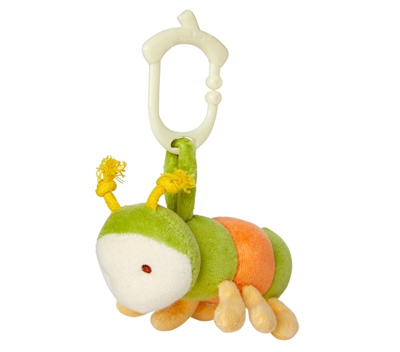 American MyNatural Clip n Go Hanging Doll-Catepillar Caterpillar - ของเล่นเด็ก - ผ้าฝ้าย/ผ้าลินิน สีเขียว