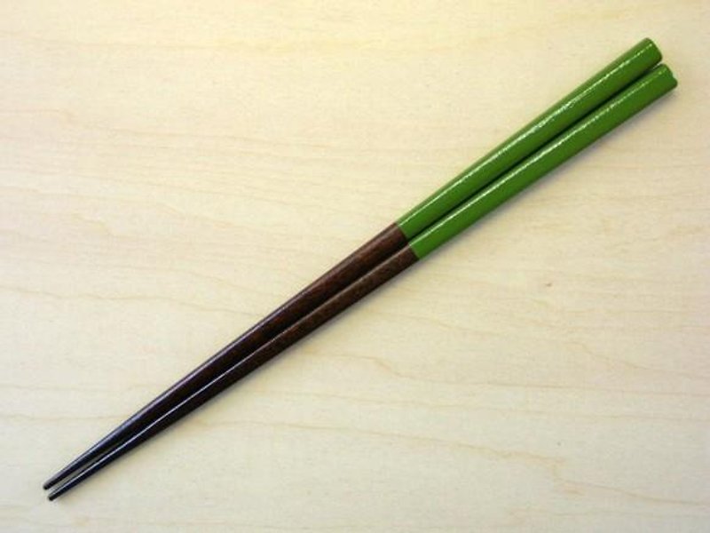 Lacquer chopsticks yellow green - ตะเกียบ - ไม้ สีเขียว