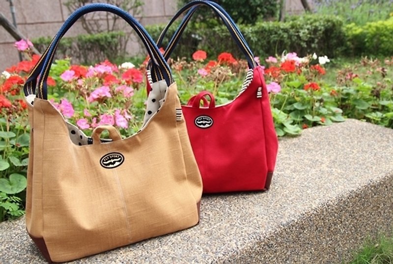 Cotton Fabric: Canvas Shoulder bag, ladies bag, medium yellow - Handbags & Totes - Cotton & Hemp Gold