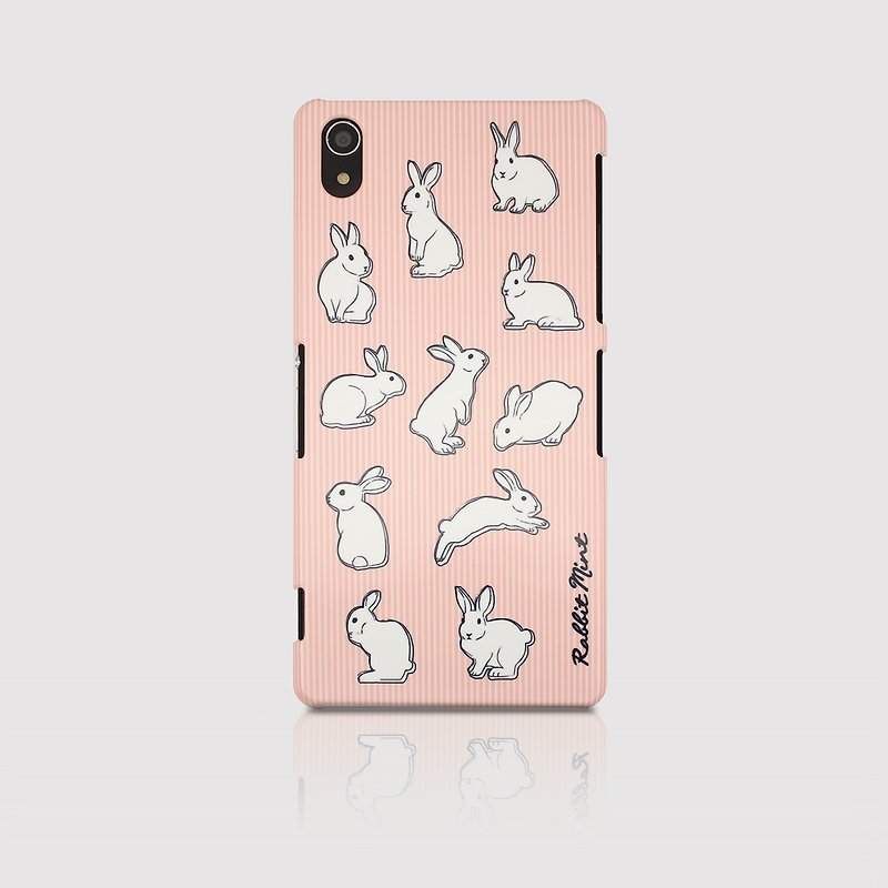 (Rabbit Mint) 薄荷兔手機殼 - 粉紅直條系列 - Sony Z2 (P00050) - 手機殼/手機套 - 塑膠 粉紅色