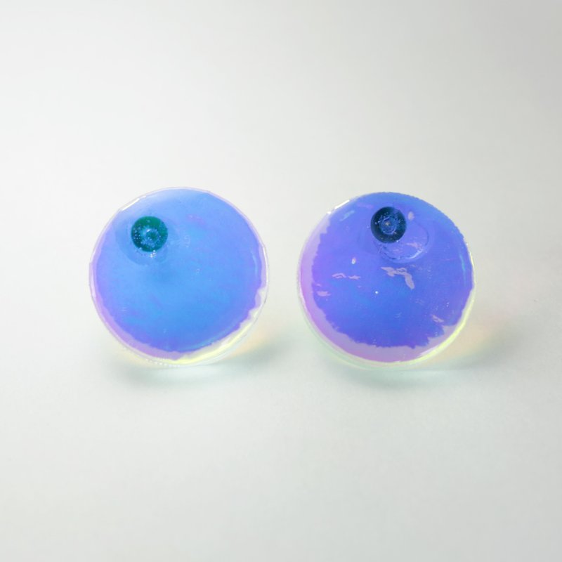 waterdrop earrings (circle pink) - ピアス・イヤリング - アクリル ピンク