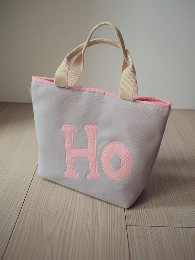 hairmo。袋のうち一つだけの文字 - ドット（2ワード） - トート・ハンドバッグ - その他の素材 ピンク
