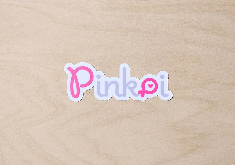 สติ๊กเกอร์-โลโก้ Pinkoi (size S) - สติกเกอร์ - กระดาษ สึชมพู