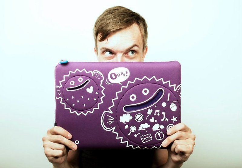 kedo Pufferfish Laptop Bag 氣球魚電腦袋 - 電腦袋 - 其他材質 白色