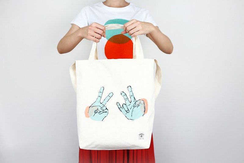 INNER | Shoulder bags for friends who don’t play guessing seriously - กระเป๋าแมสเซนเจอร์ - ผ้าฝ้าย/ผ้าลินิน ขาว